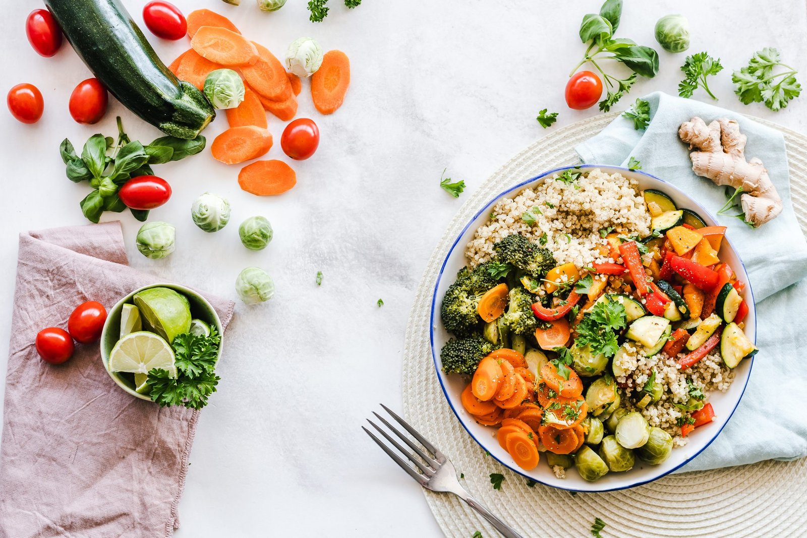 Flat lay photography of vegetable salad on plate 1640777 scaled